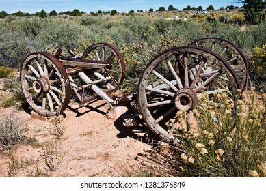 USA, Utah, Pipe Spring National Monument, Arizona Strip, Mormon Pioneer Farm Wagon