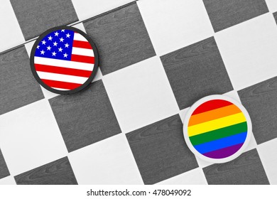 USA Vs LGBT Community - Conflict Between Minority And American Society (conservatism, Intolerance, Discrimination, Hate Crime, Oppression, Legal Prohibition Of Same-sex Marriage)  