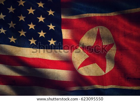 USA vs. North Korea - graphic concept