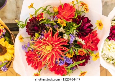 USA, Washington State, Seattle, Pike Place Market. Mixed Bouquet Of Fresh Flowers.