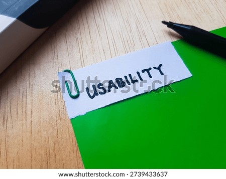 Usability writting on table background. 