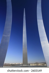 USAF Memorial In Arlington, VA With DC Skyline Behind