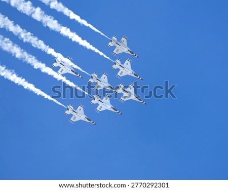 USAF Thunderbirds Delta Formation Loop with Photo-chase with copy space. April 17th, 2026 Lakeland Florida USA
