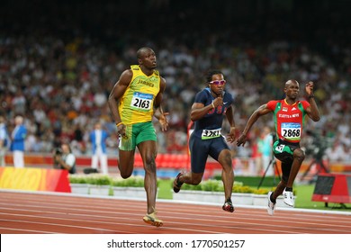 Usain Bolt became the first sprinter to do so after winning three gold medals in three races at the 2008 Summer Olympics in Beijing, China in August, after Carl Lewis won the gold medal.