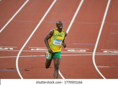 Usain Bolt Became The First Sprinter To Do So After Winning Three Gold Medals In Three Races At The 2008 Summer Olympics In Beijing, China In August, After Carl Lewis Won The Gold Medal.