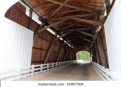 USA,Oregon, Lane CountyJasper,Place Road, Fall Creek. Pengra Covered Bridge. 120 Foot, Howe Truss Structure.