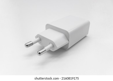 USB 220V Power Adapter Close-up on White Background