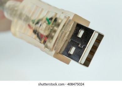 usb cable against white background - Shutterstock ID 408475024