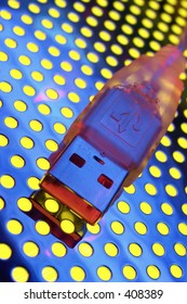 Usb cable close-up. Light brush in use.