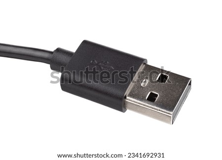USB cable isolated on a white background. Clipping path included.