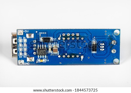 USB cirquit board isolated on white background