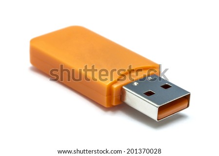 USB Flash Drive closeup on white background 