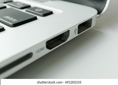 USB And HDMI Port On Laptop