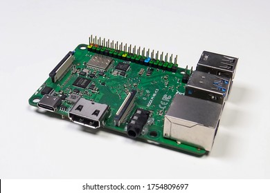 USB on the board of the minicomputer. Computer components. - Shutterstock ID 1754809697