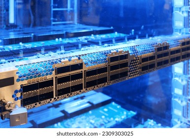 USB Port of cloud datacenter system in control room.