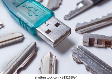 usb security connect on white table 