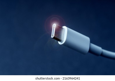 USB type-c cable close up. - Shutterstock ID 2163964241
