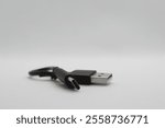 USB-C cable isolated on a white background. USB C cable