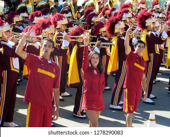 USC Cheerleaders And Trojan Marching Band Performing At Navy Pier, Chicago The Day Prior To Notre Dame's Homecoming Game, October 21, 2011