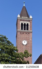 USC Clock Tower Rises Above Trees On The Los Angeles Campus