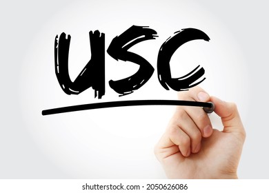 USC - United States Code is the codification by subject matter of the general and permanent laws of the United States, acronym text with marker