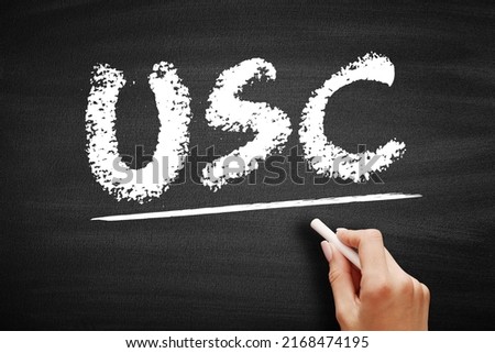 USC - United States Code is the codification by subject matter of the general and permanent laws of the United States, acronym text on blackboard