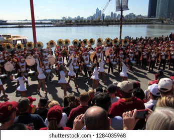 USC University Of Southern California Marching Band And Song Leaders Performing At Navy Pier, Chicago The Day Prior To Notre Dame's Homecoming Game, October 21, 2011