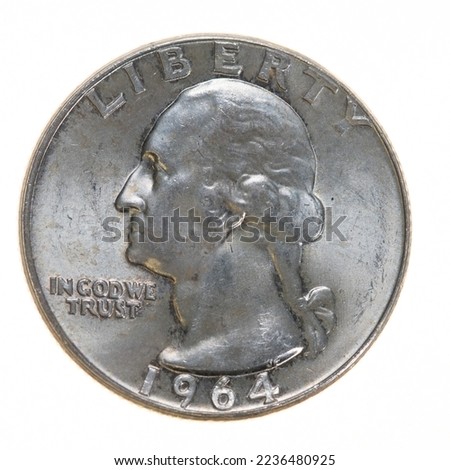 USD George Washington Silver Quarter Dated 1964