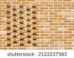 Use as background of multicolored bricks on building wall
