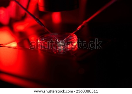 Use of modern embryologist device is set of micromanipulators