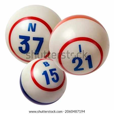  Used Bingo Balls isolated on white background