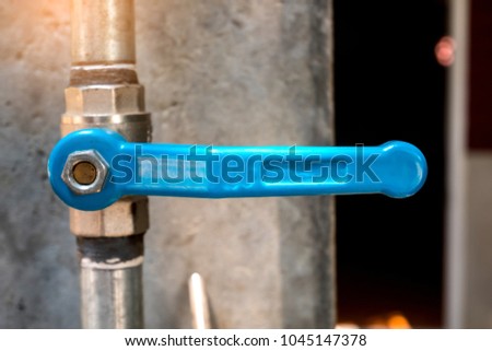Used Blue stainless Shut off valve