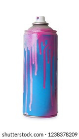 Used Can Of Spray Paint On White Background