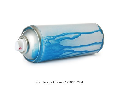 Used Can Of Spray Paint On White Background