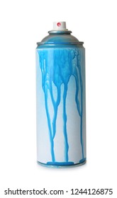 Used Can Of Spray Paint On White Background