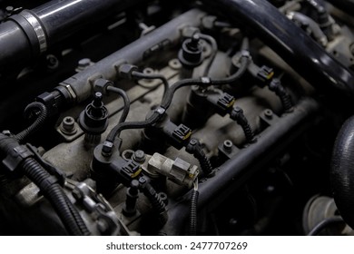 Used car engine in close up. - Powered by Shutterstock