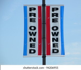 Used Car Sign At Dealership Georgia, USA.