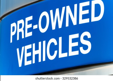 Used Car Lot Sign Pre Owned Vehicles