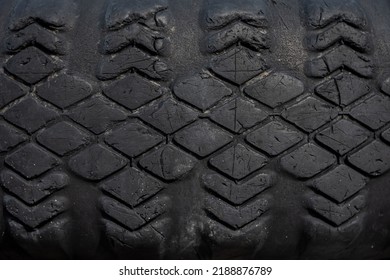 Used Car Tire Tread Texture. Background. Close Up. Macro.