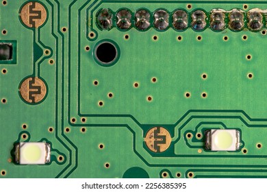 Used Circuit board for a vehicle controller showing corrosion and wear.