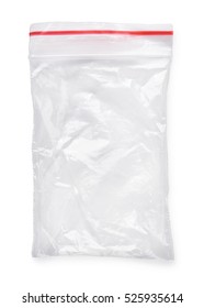 Used Clear Ziplock Bag Isolated On White