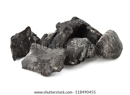 Used coal from the burning fire