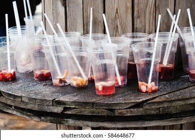 used cups with straws