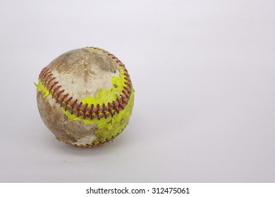 Used, Damage, Worn Out Softball Ball