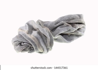 Used Dirty Sock Isolated On White Background