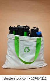 Used Laser Printer Toner In A Recycle Bag