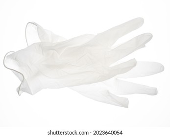 Used Latex Gloves Transparent On White Background