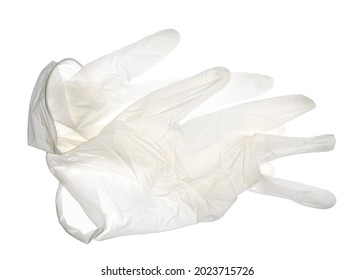 Used Latex Gloves Transparent On White Background