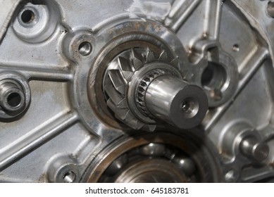 Used mechanical motor cogs, mechanical work detail. - Shutterstock ID 645183781