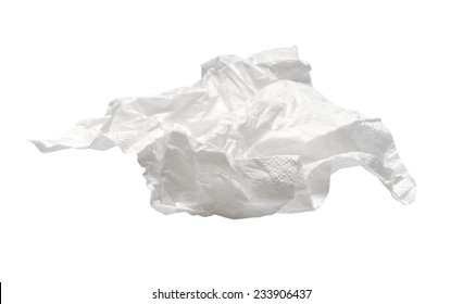 Used Napkin Isolated On White. With Clipping Path